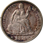 1874-P Seated Liberty Dime