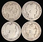 1896-O Barber Half Dollars - Damage - 4pc Bulk Lot