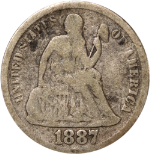 1887-S Seated Liberty Dime