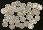 1915-P Buffalo Nickels - Weak/Part Date - 50pc Bulk Lot