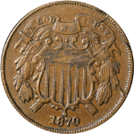 1870 Two (2) Cent Piece - Marks