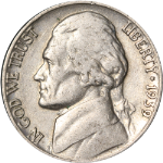 1939-P Jefferson Nickel - Doubled Die Reverse