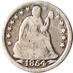 1854-P Seated Liberty Dime