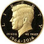 2014 John F Kennedy 3/4 Ounce Half Dollar Proof Gold OGP &amp; COA - STOCK