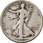 1921-D Walking Liberty Half PCGS VG08 Superb Eye Appeal Strong Strike