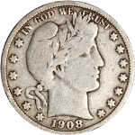 1908-S Barber Half Dollar