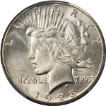 1928-P Peace Dollar PCGS MS63 Key Date Superb Eye Appeal Strong Strike