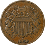 1869 Two (2) Cent Piece - Choice