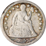 1857-P Seated Liberty Dime