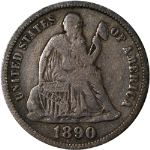 1890-P Seated Liberty Dime