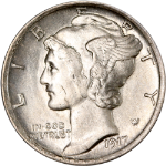 1917-P Mercury Dime - Full Split Bands