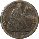 1890-P Seated Liberty Dime