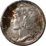 1934-P Mercury Dime PCGS MS67 FB Nice Eye Appeal Strong Strike