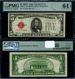 FR. 1527 $5 1928-B Legal Tender E-A Block Choice PMG CU64 EPQ