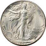 1945-D Walking Liberty Half PCGS MS65 Great Eye Appeal Strong Strike