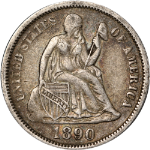 1890-P Seated Liberty Dime