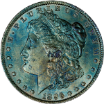 1896-P Morgan Silver Dollar - Crazy Artificial Color