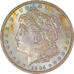 1904-O Morgan Silver Dollar - End Roll Toning