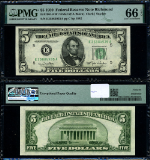 FR. 1961ewI $5 1950 Federal Reserve Richmond E-A Block Wide I Gem PMG CU66EPQ