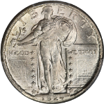 1924-D Standing Liberty Quarter CAC Sticker PCGS MS66 Superb Eye Appeal