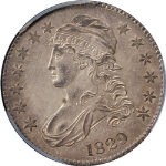 1829 Bust Half Dollar PCGS AU55 Great Eye Appeal Strong Strike