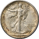 1921-S Walking Liberty Half CAC Sticker PCGS AU58 Superb Eye Appeal