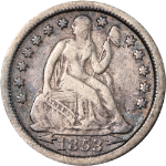 1853-P Seated Liberty Dime