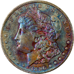 1896-P Morgan Silver Dollar - Crazy Artificial Toning