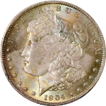 1904-O Morgan Silver Dollar - End Of Roll Toning, Choice+