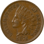 1874 Indian Cent - Choice