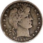 1907-P Barber Half Dollar