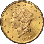 1898-S Liberty Gold $20 CAC Sticker PCGS MS64 Great Eye Appeal Strong Strike