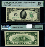 FR. 2013 B $10 1950-C Federal Reserve Note New York B-H Block Gem PMG CU66 EPQ