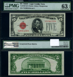 FR. 1527 $5 1928-B Legal Tender E-A Block Choice PMG CU63 EPQ