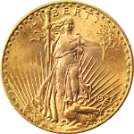 1927-P Saint-Gaudens Gold $20 Rattler Holder PCGS MS63 Superb Eye Appeal