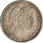 1915-P Barber Half Dollar CAC Sticker PCGS MS61 Nice Eye Appeal Strong Strike