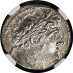 Phoenicia, Tyre 126/5 BC - AD 65/6 Silver Shekel Year 20 (107/6 BC) NGC CH AU