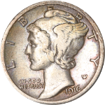 1916-S Mercury Dime - Cleaned