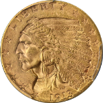 1913 Indian Gold $2.50 PCGS MS65 Superb Eye Appeal Strong Strike