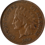 1872 Indian Cent CAC Sticker PCGS VF35 Superb Eye Appeal Nice Strike