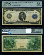 FR. 859 A $5 1914 Federal Reserve Note Cleveland Choice PMG VF35