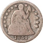 1851-P Seated Liberty Dime