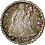 1854-P Seated Liberty Dime