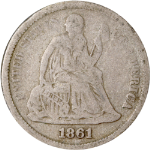 1861-P Seated Liberty Dime