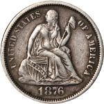 1876-S Seated Liberty Dime