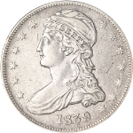 1839 Bust Half Dollar - Lightly Cleaned