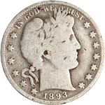 1893-P Barber Half Dollar