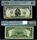 FR. 1961 EWi $5 1950 Federal Reserve Note Richmond E-A Block Gem PMG CU65 EPQ