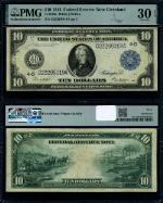 FR. 919 A $10 1914 Federal Reserve Note Cleveland PMG VF30 EPQ