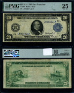 FR. 1009 $20 1914 Federal Reserve Note San Francisco VF25